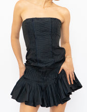 Load image into Gallery viewer, Vintage BCBC Strapless Navy Textured Dress (XS)