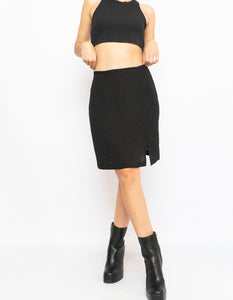 Vintage x Black Polyester Skirt (XS, S)