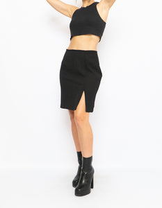 Vintage x Black Polyester Skirt (XS, S)