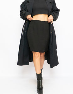 Vintage x Black Polyester Skirt (XS, S)