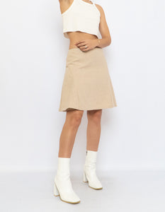 Vintage x Beige Alpaca Made in Morocco Skirt (S, M)