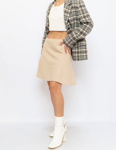 Vintage x Beige Alpaca Made in Morocco Skirt (S, M)
