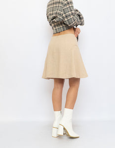 Vintage x Beige Alpaca Made in Morocco Skirt (S, M)