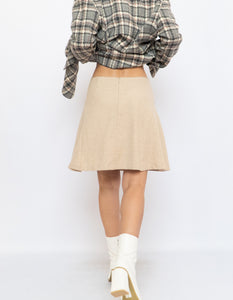 Vintage x Beige Alpaca Made in Morocco Skirt (S, M)