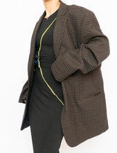 Load image into Gallery viewer, Vintage x Pure Wool Brown, Navy Plaid Blazer (S-L)