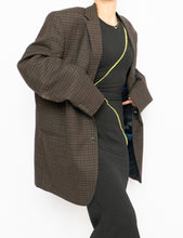 Load image into Gallery viewer, Vintage x Pure Wool Brown, Navy Plaid Blazer (S-L)