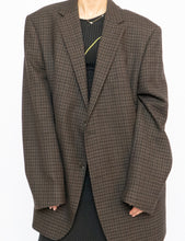 Load image into Gallery viewer, Vintage x Pure Wool Brown, Navy Plaid Blazer (S-L)