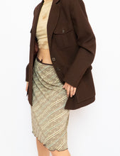 Load image into Gallery viewer, Vintage x Teal, Brown Patterned Midi Skirt (M, L)