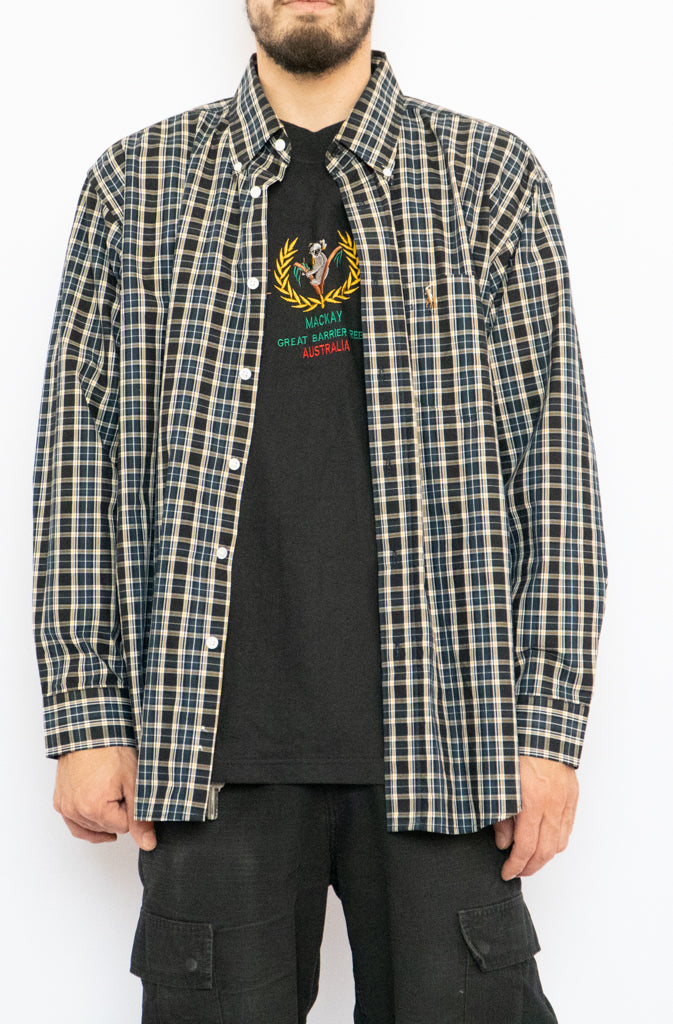 Vintage x Ralph Lauren Polo x Navy Plaid Button-up (XL)