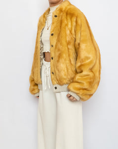 Modern x UO x Yellow Faux Fur Bomber Jacket (XS-M)