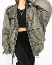 Load image into Gallery viewer, Vintage x Made in Canada x Grey Faded Leather Biker Jacket (M, L)