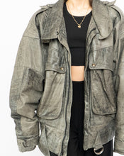 Load image into Gallery viewer, Vintage x Made in Canada x Grey Faded Leather Biker Jacket (M, L)