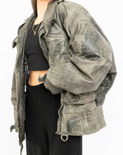 Load image into Gallery viewer, Vintage x Made in Canada x Grey Faded Leather Biker Jacket (M, L)