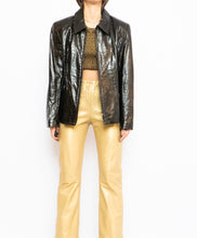 Load image into Gallery viewer, Vintage x Made in Canada x Dark-Brown Shiny Snakeskin Genuine Leather Blazer (XS-M)