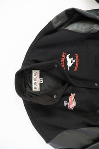 Vintage x Made in Canada x STAMPEDERS 2001 Grey Cup Champs Leather Varsity Jacket (XL)