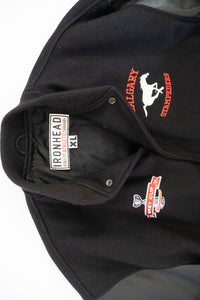 Vintage x Made in Canada x STAMPEDERS 2001 Grey Cup Champs Leather Varsity Jacket (XL)