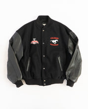 Load image into Gallery viewer, Vintage x Made in Canada x STAMPEDERS 2001 Grey Cup Champs Leather Varsity Jacket (XL)