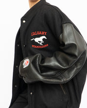 Load image into Gallery viewer, Vintage x Made in Canada x STAMPEDERS 2001 Grey Cup Champs Leather Varsity Jacket (XL)