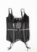 Load image into Gallery viewer, Vintage x Black Mesh Jewelled Corset (L, B, C Cup)