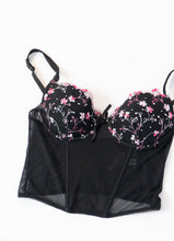 Load image into Gallery viewer, Vintage x Black &amp; Pink Mesh Corset (36A)