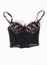 Load image into Gallery viewer, Vintage x Black &amp; Pink Mesh Corset (36A)