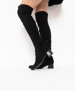 Vintage x Black Faux-Suede Sock Boot (7, 7.5)